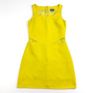 Vintage Versace Jeans Couture Vibrant Yellow Mini Dress w/cutouts 28/42